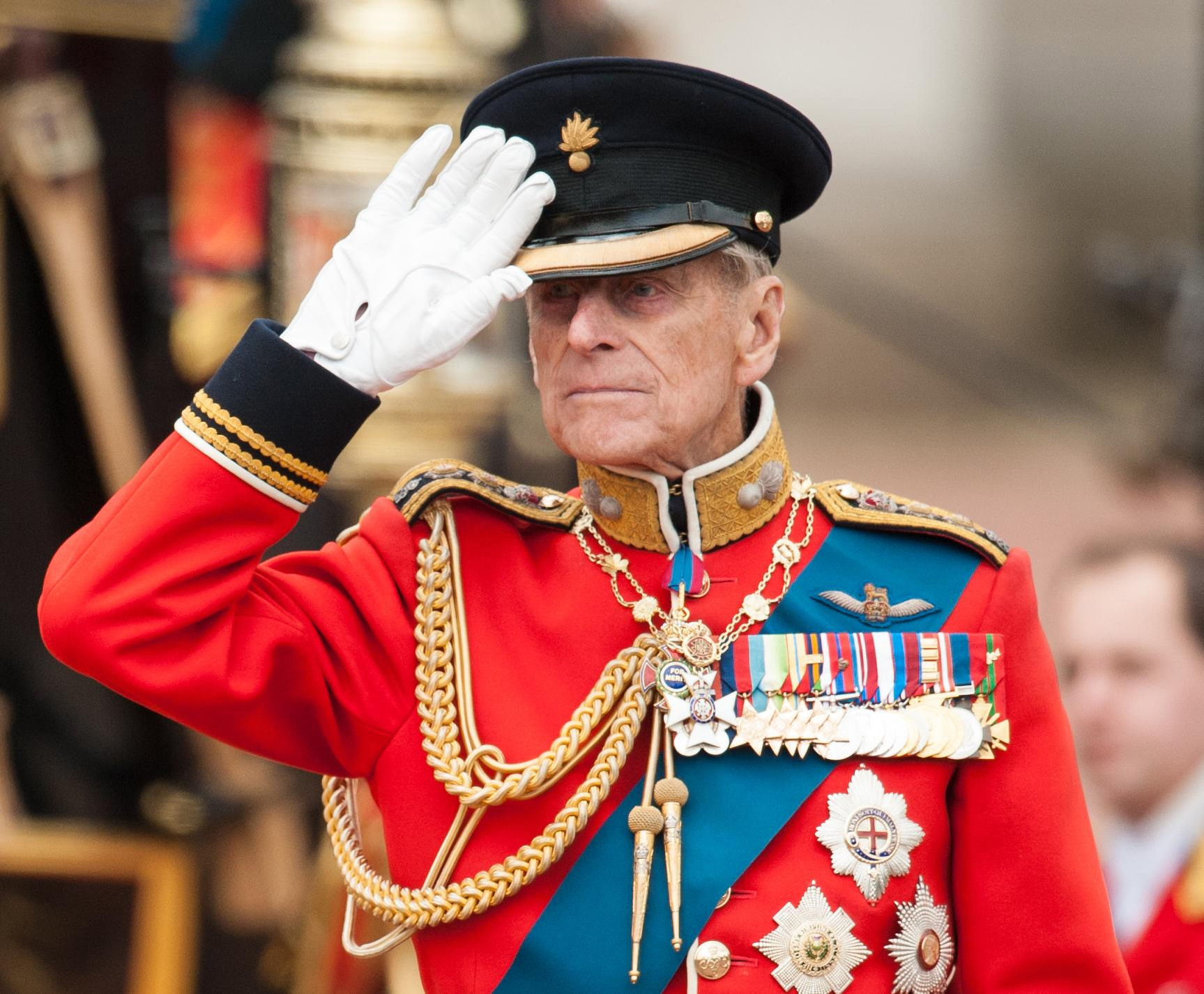 The Duke of Edinburgh inspecting troops outside Buckingham Palace during the annual Trooping the Colour parade, in central London in August 2017 (Lipinski/PA Wire)