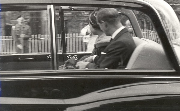 The Queen and HRH the Duke of Edinburgh arrive to lay foundation stone at St Catherines 1960. Credit: TVP