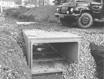 One of the concrete culvert-sections used to banish the river Wye underground