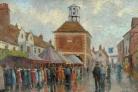 Painting of Amersham Fair in the rain during the 1930s. This is part of the Amersham Museum collection