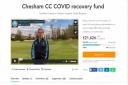 A screenshot from the fundraising page at Chesham Cricket Club