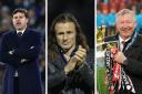 Mauricio Pochettino (left) and Sir Alex Ferguson (right) have got in touch with Wycombe boss, Gareth Ainsworth (centre) (PA)