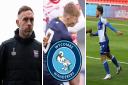 Richard Keogh (left), Kian Breckin (centre) and Luke Leahy (right, playing for Bristol Rovers) have all signed for Wycombe this summer