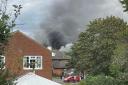 Plumes of thick smoke was seen rising into the air this afternoon in Aylesbury