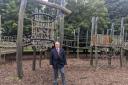 Clive Harriss, Buckinghamshire Council's Cabinet Member for Culture & Leisure at the current ‘Ropes on the Rye’ play area