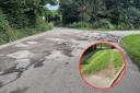 Anger after drivers cut across green verge to avoid potholes