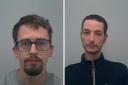 Paul Marshall (left) and Darren Moss (right) were jailed for robbery and assaulting police officers.