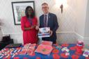 Deputy Town Mayor and Chairman, Cllr Josephine Biss (left) and Royal British Legion caseworker, Mark Collins (right) pictured at the town's Chiltern Lodge on October 26