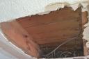 The hole that has been left in the couple's property in High Wycombe