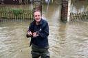 Care worker braves the floods to cheer up residents in Bucks town