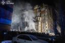 The apartment building in Odesa was destroyed in the Russian attack (Ukrainian Emergency Service Office/AP)