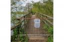 The timber footbridge between Culham Lock and Abingdon