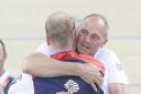 Sir Steve congratulates Sir Chris Hoy after his sixth Olympic gold