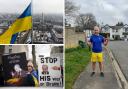 Tom Harrison's charity mission. Ukraine and protest images courtesy of PA News Agency.