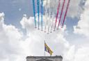The Red Arrows flying over Buckingham Palace during a flypast following the Trooping the Colour ceremony at Horse Guards Parade, for the Platinum Jubilee Picture: CPL VICTORIA GOODAL/MOD/PA