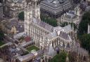 An aerial view of Westminster Abbey in central London where The Queen's funeral will be held. Pic: PA