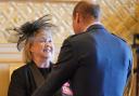 Pauline Quirke meets Prince William as she's given an MBE
