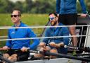 The Prince of Wales, Commander-in-Chief of the Submarine Service (left) with members of the HMS Oardacious crew as they took part in a training session on Dorney Lake, Windsor in Buckinghamshire, ahead of a Transatlantic rowing challenge to raise money