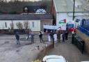 Protest outside Martin-Baker factory in Denham - live