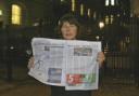 Campaign: Cllr Julia Wassell outside Downing Street