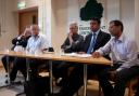Labour's Nigel Vickery and Ian Bates, chair Steve Cohen and ConservatIves Zahir Mohammed and Arif Hussain at the debate.