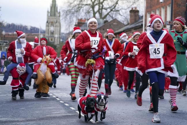 The annual Santas Fun Run took to the streets of Marlow once again today [PA Wire]