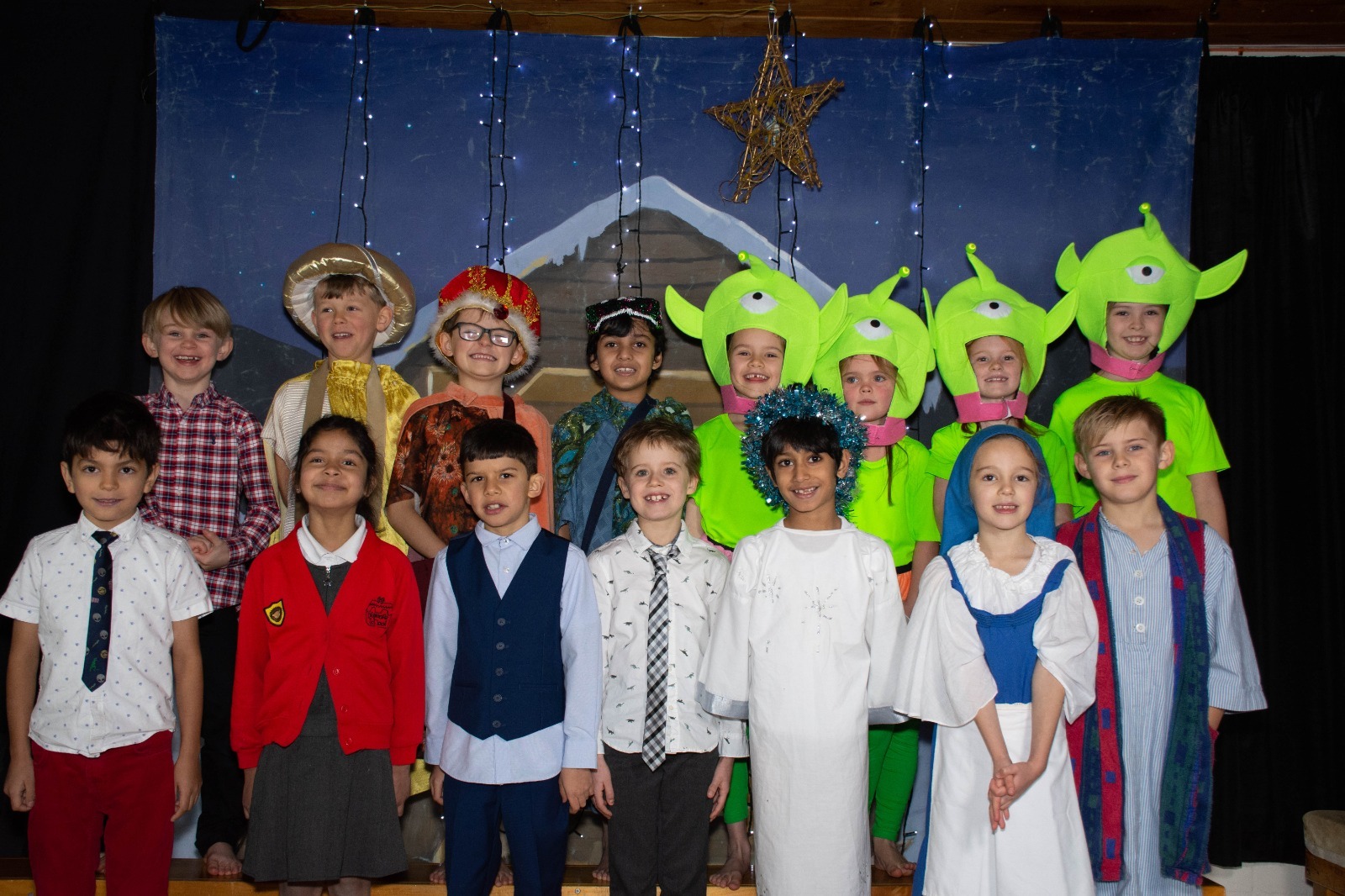 Children taking part in a nativity play at the school