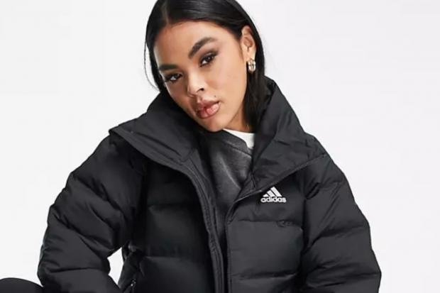 Bucks Free Press: Asos image of the adidas Outdoor Helionic down puffer jacket in black.