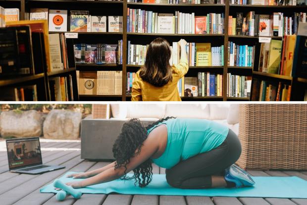 Bucks Free Press: Home workouts and book recommendations (Canva)