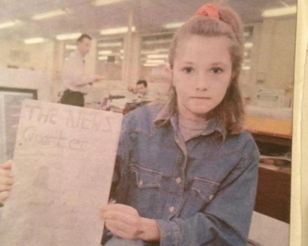 Bucks Free Press: Nine-year-old Charlotte Hester at the Bucks Free Press offices