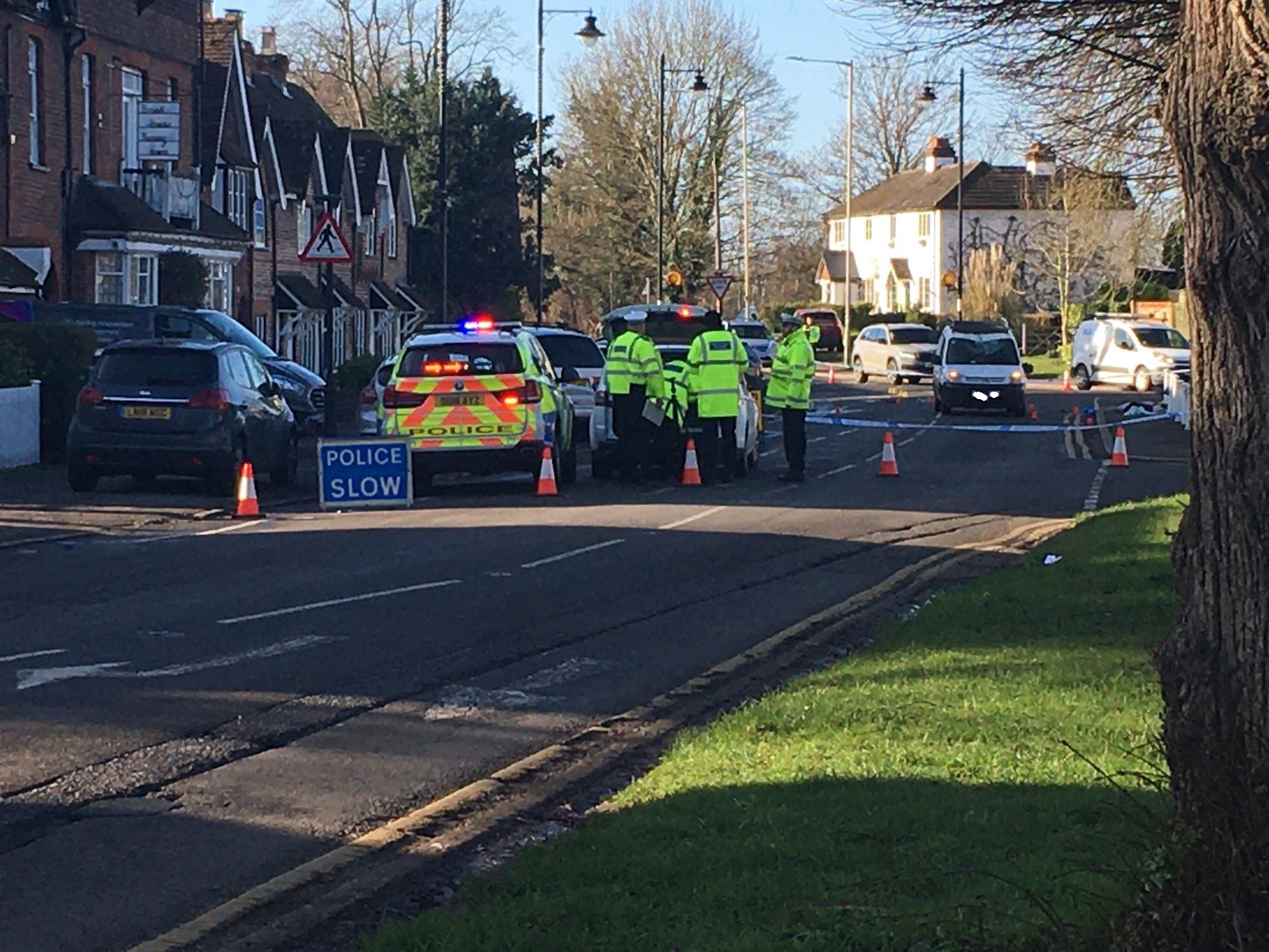 Several police officers were at The Green in Wooburn Green