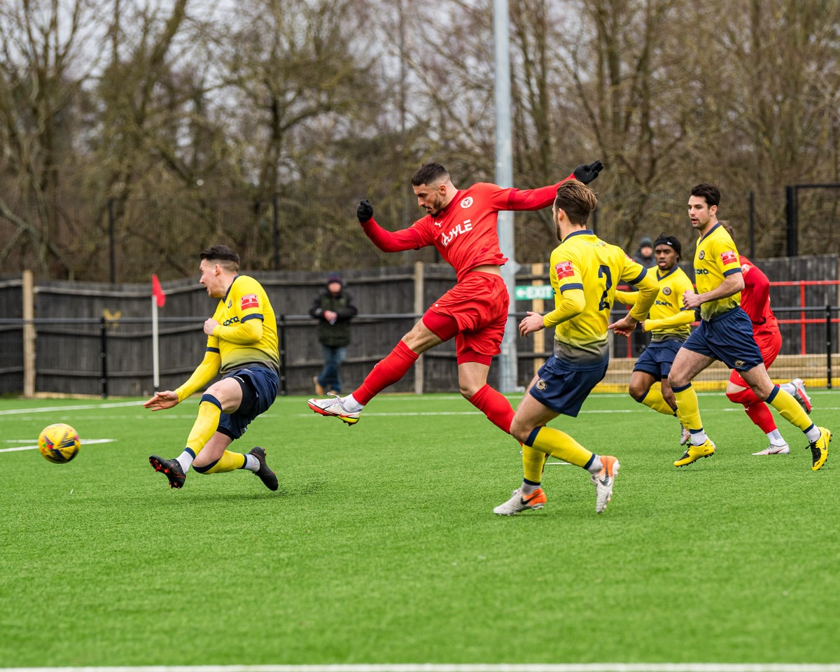 Beaconsfield took the lead in the match against Farnborough (Neale Blackburn Photography)