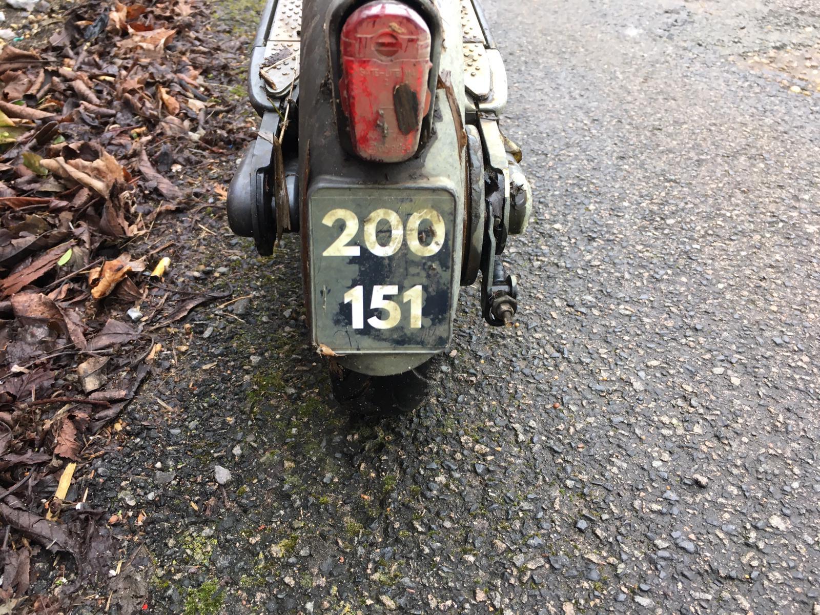 The numbe plate for the dumped scooter