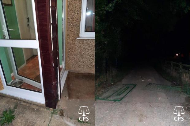 Bucks Free Press: Stallwood Jnr caused around £5,000-worth of damage to his father's home (left) and destroyed a gate belonging to his employer, where he stole the forklift from (right)