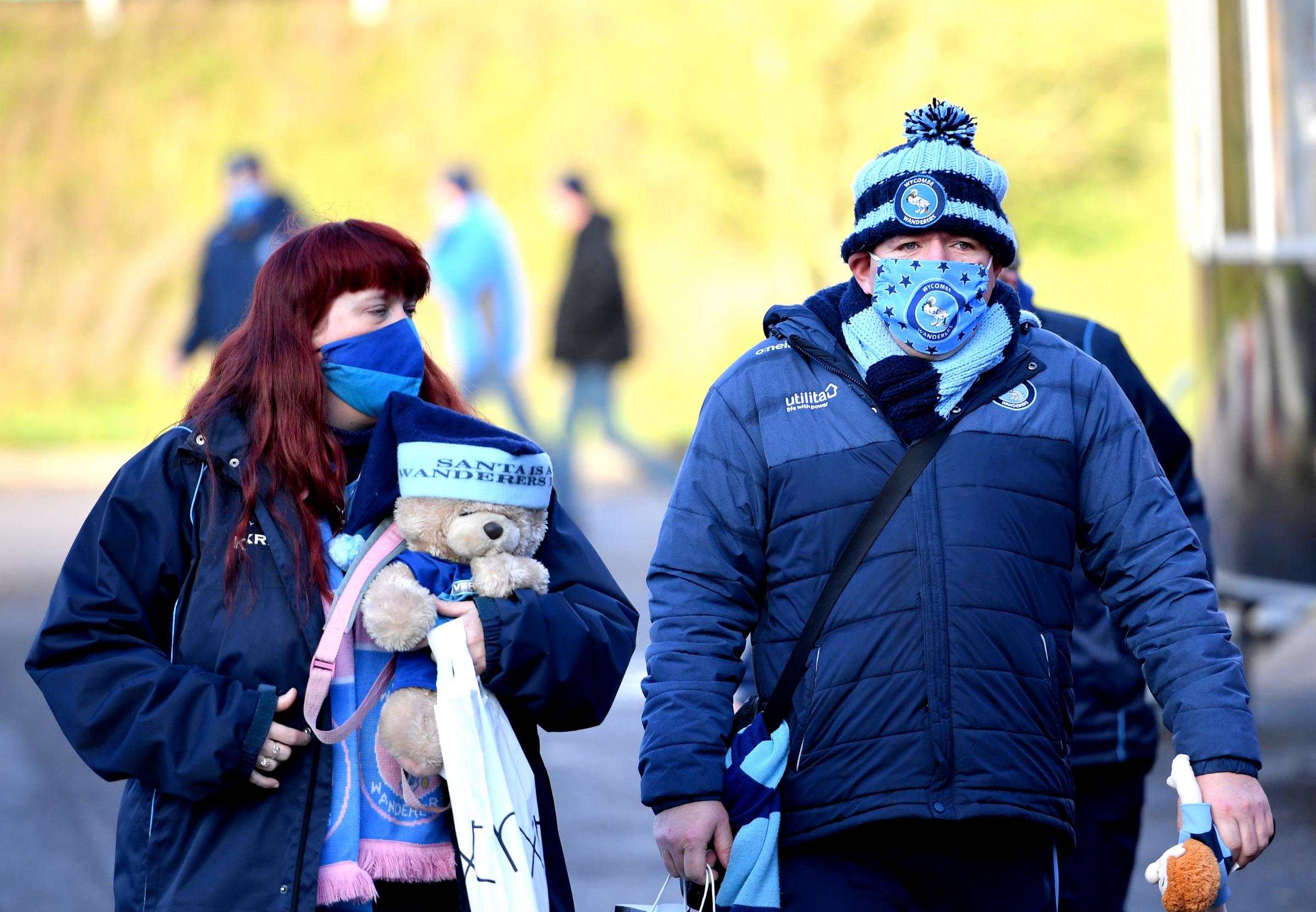 Some of the lucky fans that watched Wycombe as a Championship side against Coventry City in December 2020 (PA)