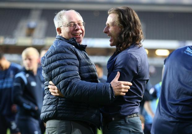 Bucks Free Press: Rob Couhig and Gareth Ainsworth at the full-time whistle at Stadium: MK (PA)