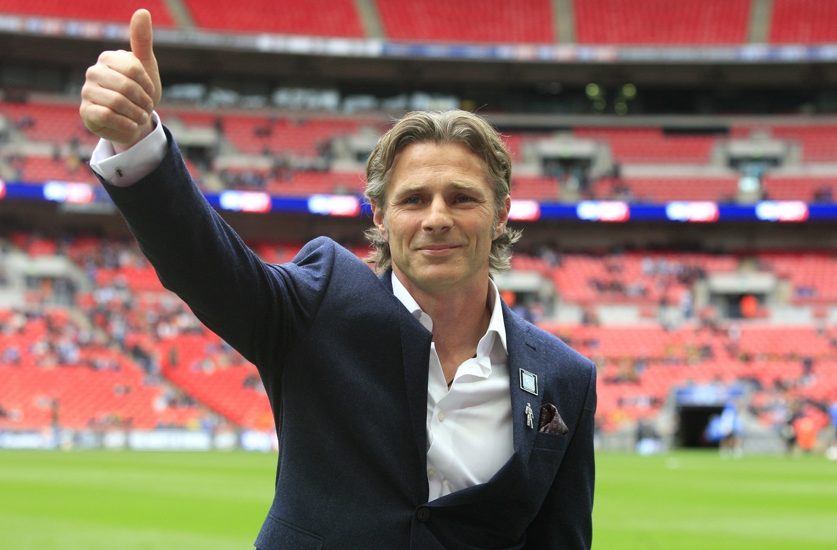 Gareth Ainsworth ahead of the League One play-off final against Southend in 2015 (Anita Ross Marshall)