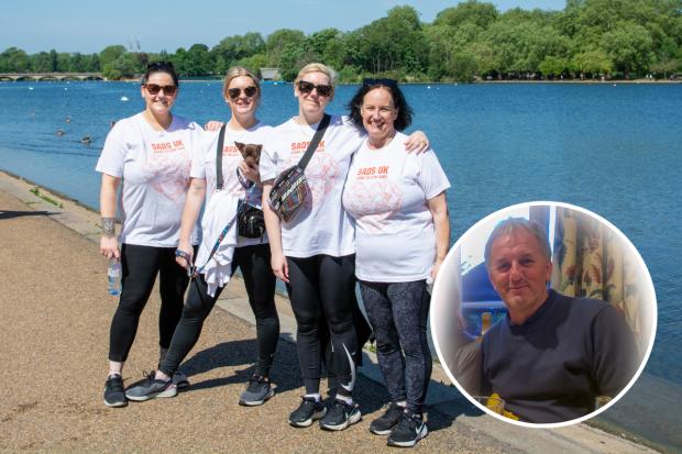 Melanie and her daughters walked to raise awareness and honour the memory of Chris, who died of sudden cardiac arrest (Image: SADS UK).