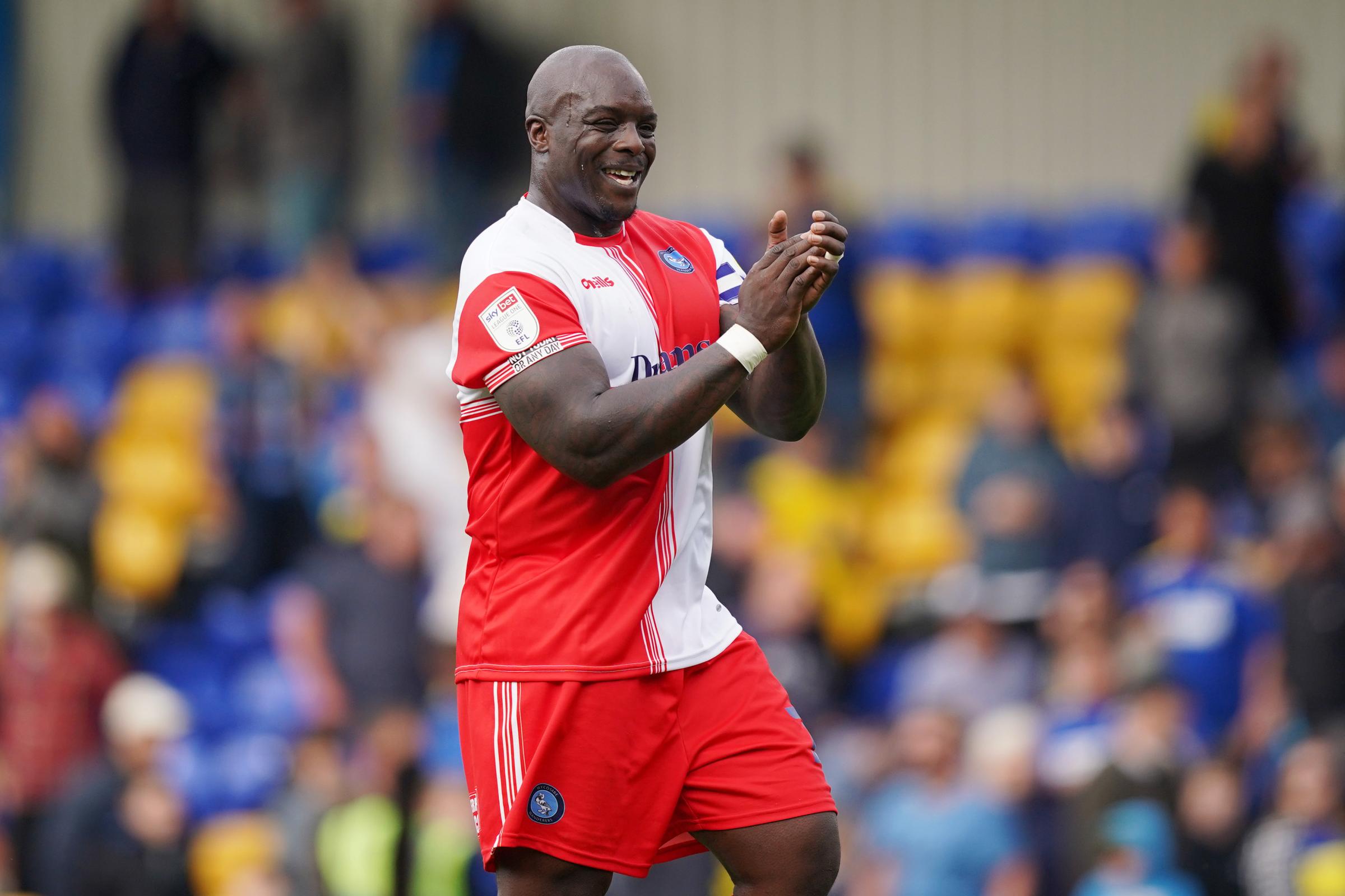 Adebyao Akinfenwa leaves Wycombe after six years with the club (PA)