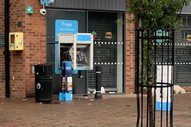 Bucks Free Press: The ATM following the raid on the Co-op, Leavesden in June 2019 Photo: WATFORD OBSERVER/NQ