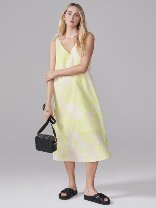 Bucks Free Press: Linen Rich Floral V-Neck Midi Slip Dress. Credit: M&S