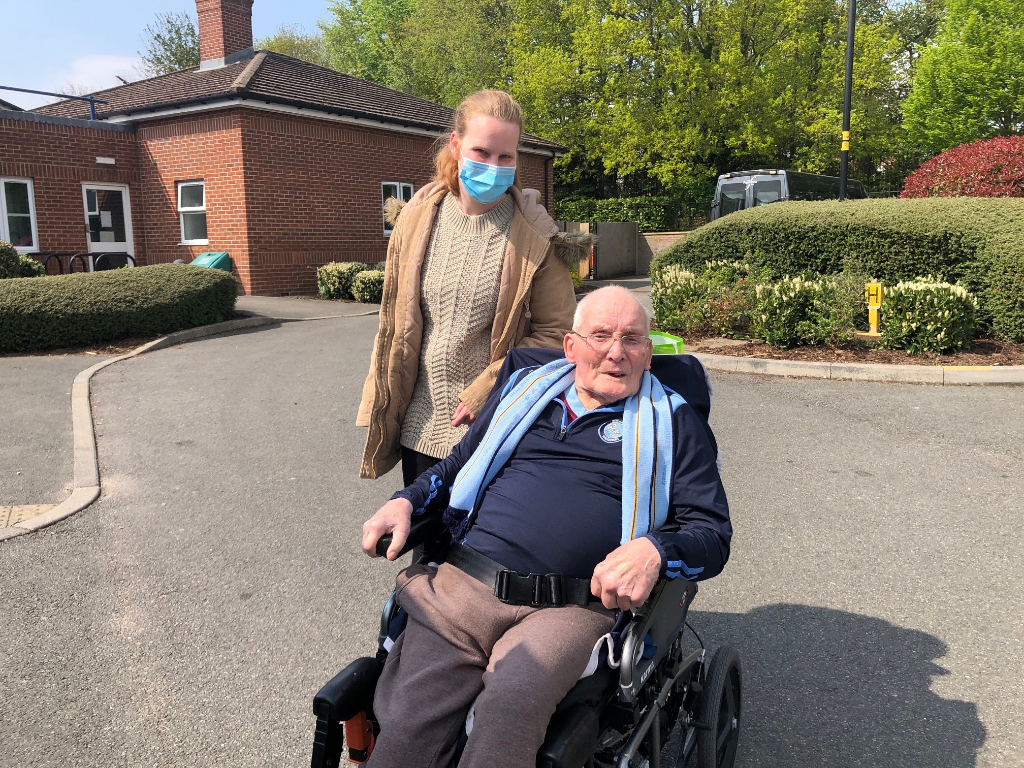 Grantley with carer Donna