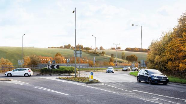 Bucks Free Press: Amersham vent shaft headhouse view from A413 roundabout showing difference in height