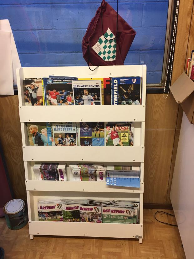Bucks Free Press: Ahead of Aylesbury's match against Wycombe on July 22, Wanderers programmes were put out at the front of the shop