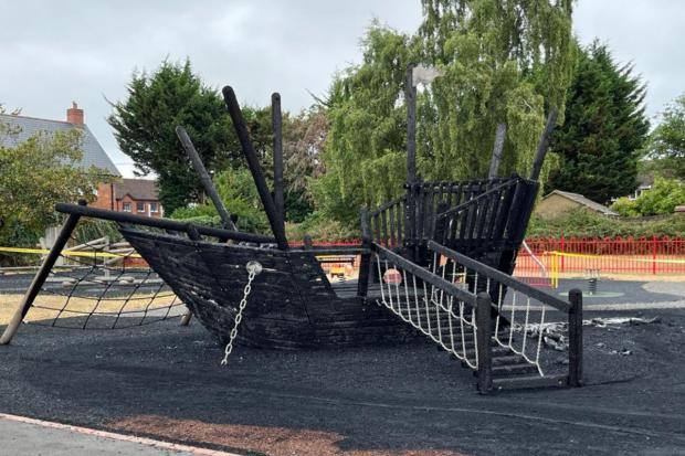 Bucks Free Press: Playground equipment was completely destroyed