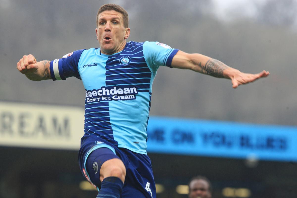 Former Wycombe Wanderers captain Adam El-Abd (pictured scoring against Grimsby in 2018) played 82 times for the Chairboys (Anita Ross Marshall)