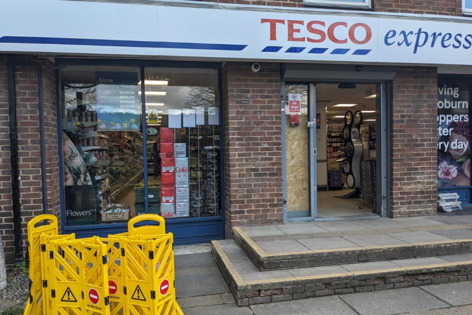 Wooburn Green: Tesco Express reopens after door is smashed 