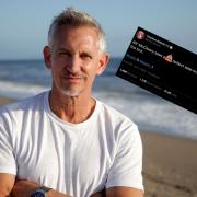 Gary Lineker poked fun at Charlton's tweet from the Wycombe match (PA)