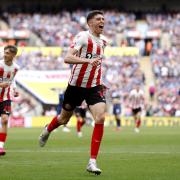 Ross Stewart scored Sunderland's second against Wycombe at Wembley (PA)