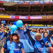 The Wycombe fans (pictured at Wembley against Sunderland in 2022) have received a message from Gareth Ainsworth ahead of this Saturday's match against Derby